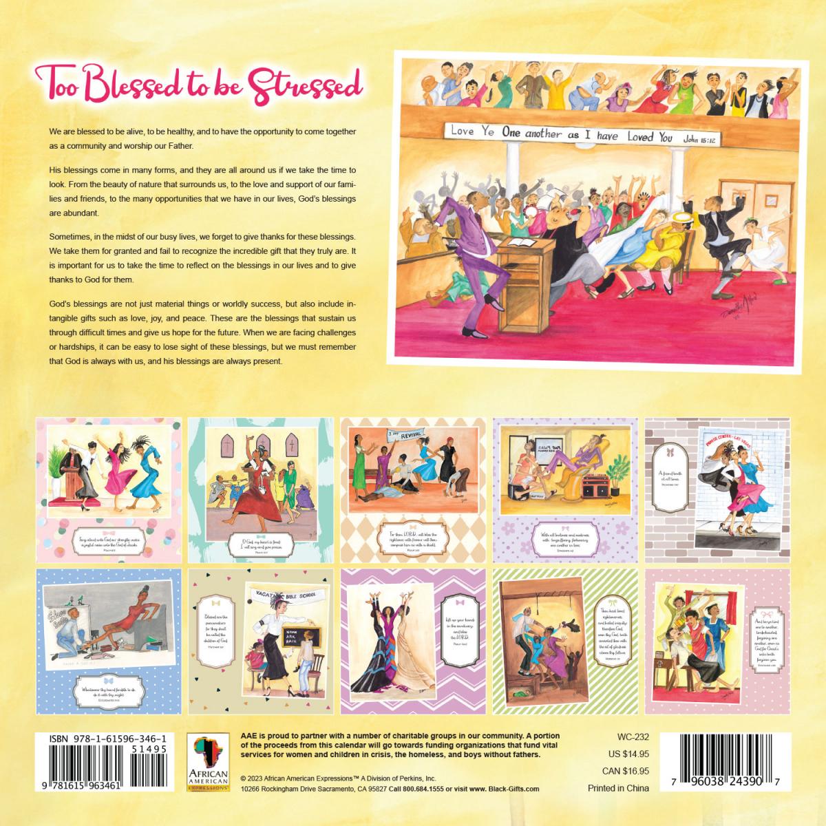 2024 Too Blessed to be Stressed  Wall Calendar picture