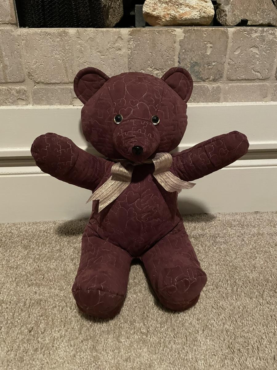 Custom Memory Bear- quilted memory bear or other memory item picture
