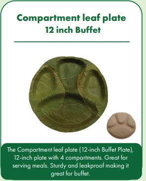 Plant leaves made Cutlery Biodegradable product and sugar cane pulp made compartmental trays