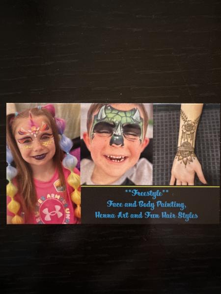Freestyle Face Painting, Henna, and Hair