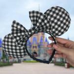 Gingham Minnie Ears | Black and White Mickey Ears