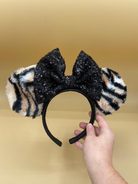 Fluffy Tiger Print Minnie Ears - Animal Kingdom Ears