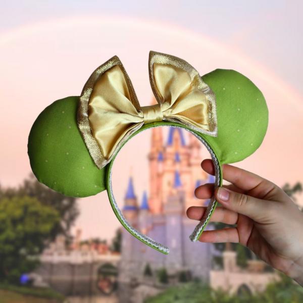 Tiana-Inspired Minnie Mouse Ears | Green & Gold Minnie Ears