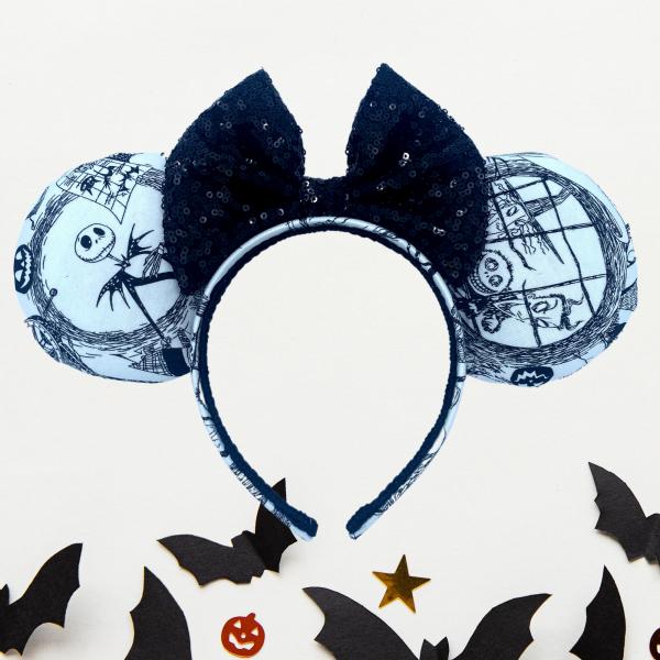 Nightmare Before Christmas Minnie Ears | Halloween Jack Skellington Ears