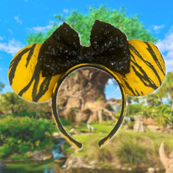 Tiger Print Minnie Mouse Ears | Animal Print Disney Ears | Animal Kingdom Ears picture
