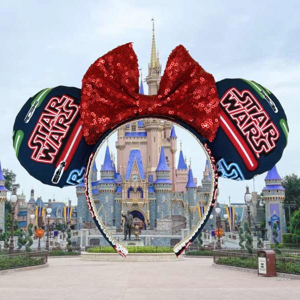 Red Lightsaber Star Wars Minnie Mouse Ears | Dark Side Disney Ears picture