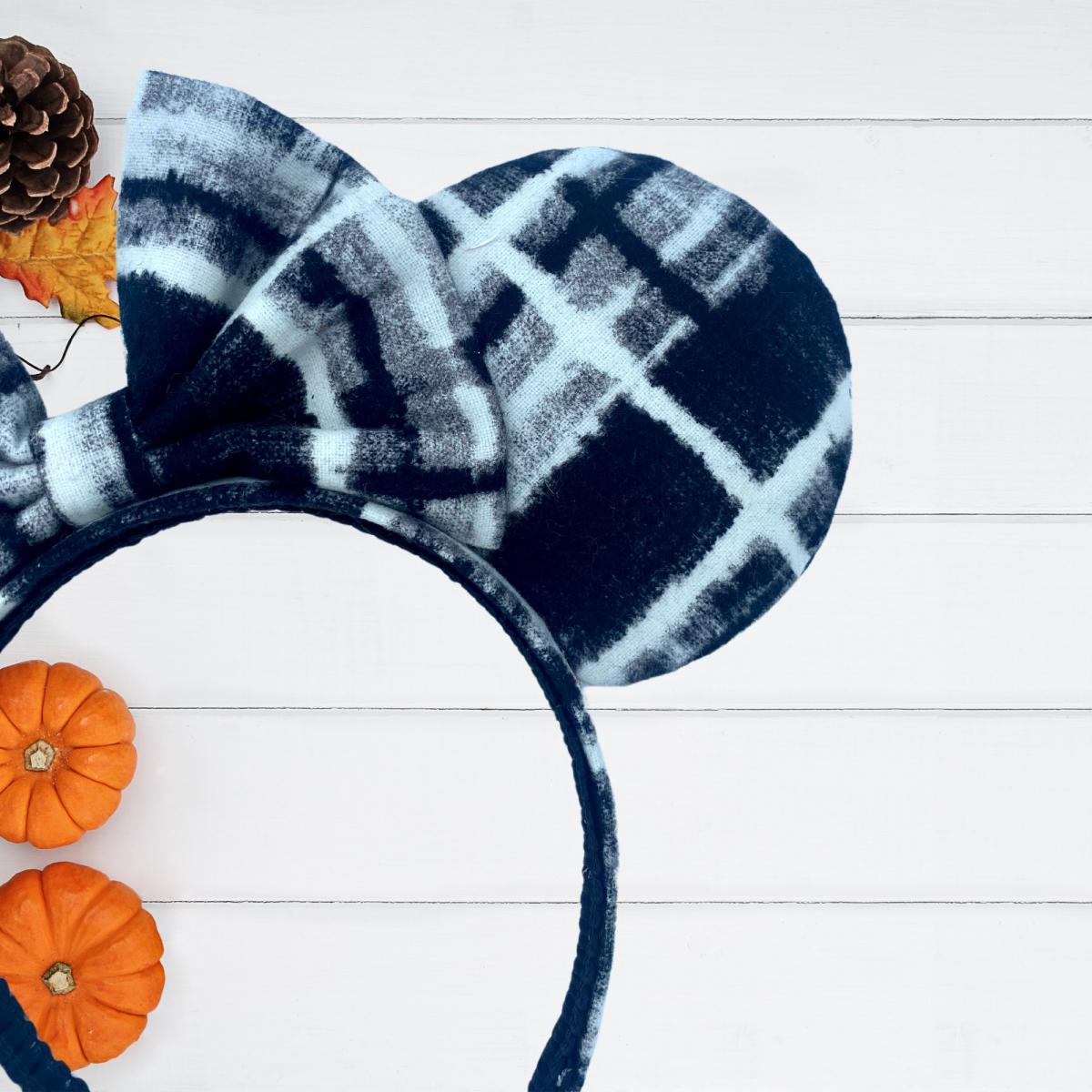 Black and White Plaid Minnie Ears | Halloween Ears picture