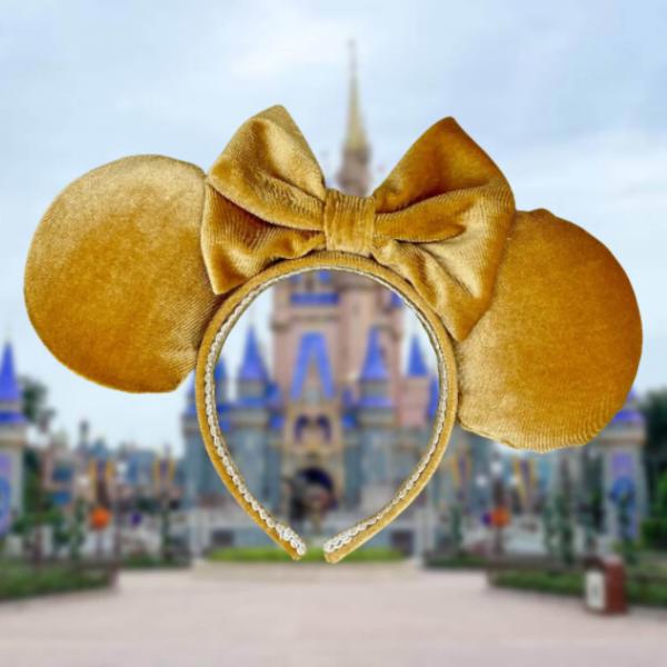 Gold Velvet Minnie Mouse Ears | Gold Mouse Ears