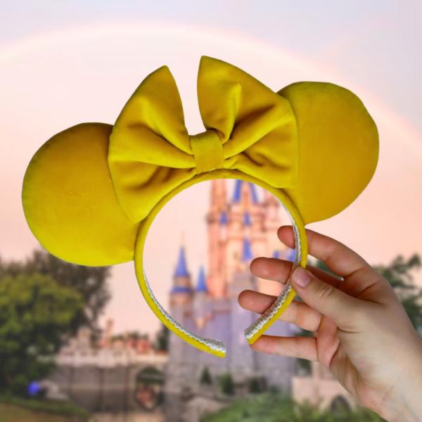 Sunny Yellow Velvet Minnie Mouse Ears | Yellow Minnie Ears