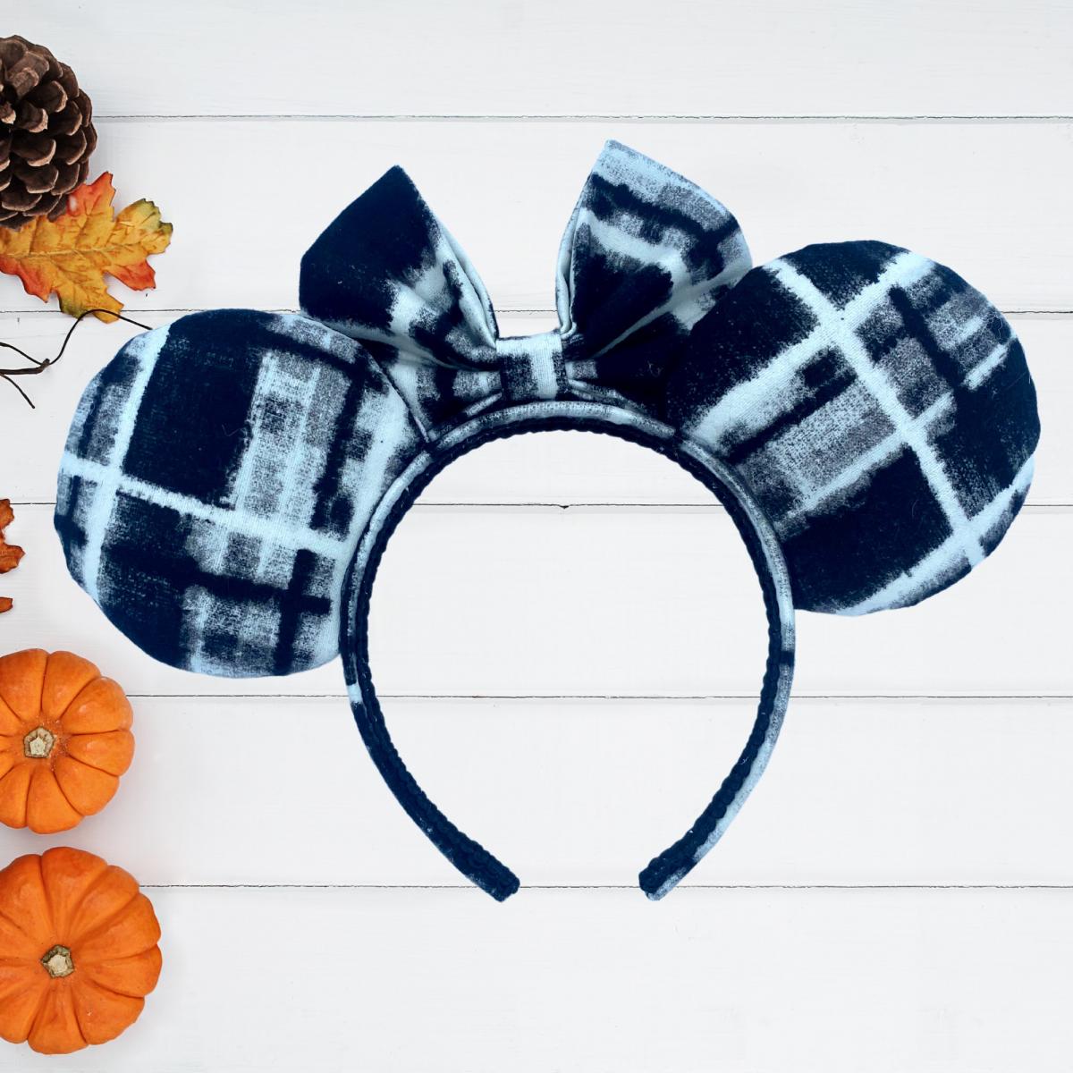 Black and White Plaid Minnie Ears | Halloween Ears picture