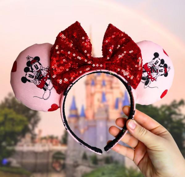 Pink Valentine's Day Minnie Ears | Pink Valentine Disney Ears