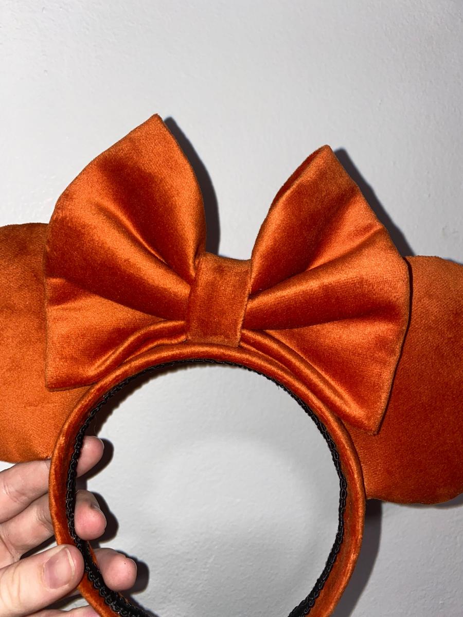 Orange Velvet Minnie Mouse Ears | Orange Disney Ears for Fall picture