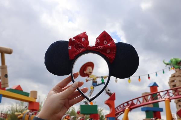 Toy Story Jesse Minnie Mouse Ears | Denim Mickey Ears with Cowgirl Bow picture