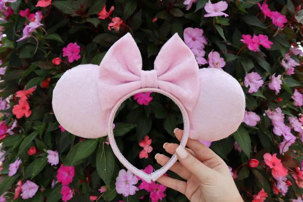 Light Pink Velvet Minnie Ears | Pink Velvet Disney Ears