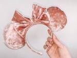 Pink Crushed Velvet Minnie Mouse Ears | Pink Minnie Ears