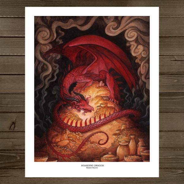 Hoarding Dragon 11x14 Fantasy Art Print
