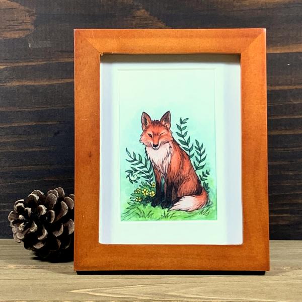 Winking Fox - Framed Mini Art Print picture