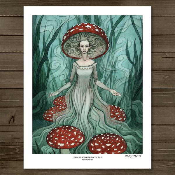 Unseelie Mushroom Fae 11x14 Fantasy Art Print