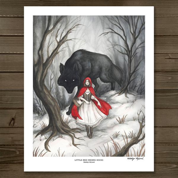 EMBELLISHED - Little Red Riding Hood 11x14 Fantasy Art Print picture