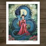 Quan Yin and the Dragon 11x14 Fantasy Art Print