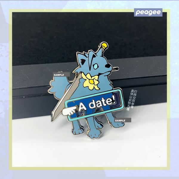 Zack dog metal pin picture