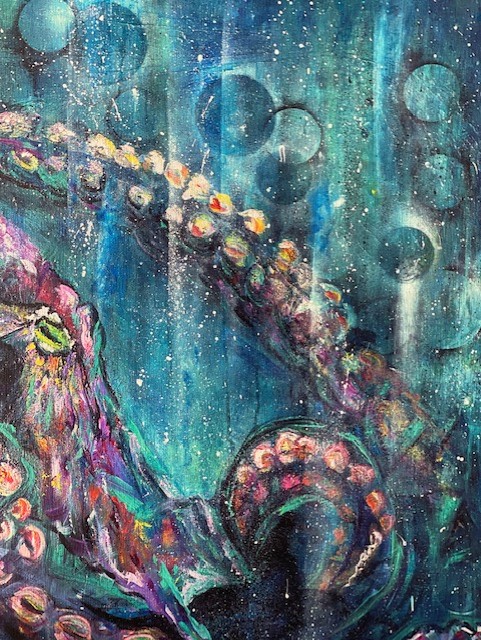Bubbles Up/ Octopus - Metal Print picture