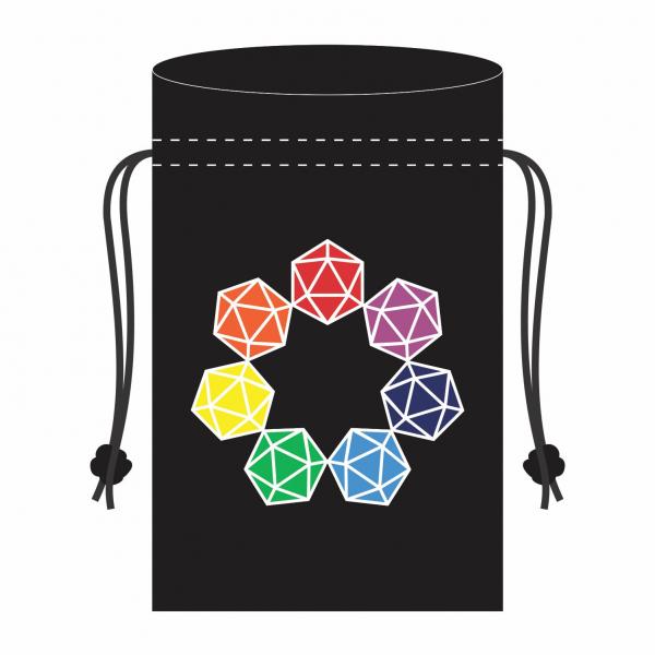 ORIGINS ONLINE SPECIAL: Rainbow d20 Dice Bag + Dice! picture