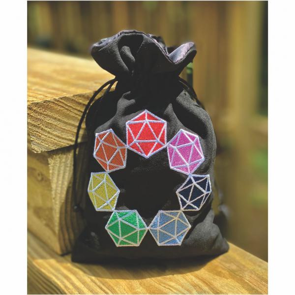 ORIGINS ONLINE SPECIAL: Rainbow d20 Dice Bag + Dice! picture