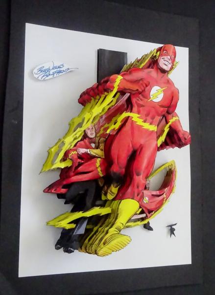 Unframed BARRY ALLEN BECOMES THE FLASH 3D Paper Sculpture picture
