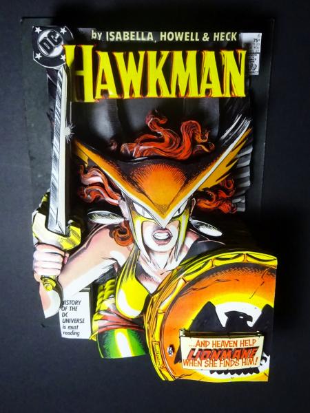 Unframed HAWKMAN #6 Warrior Hawkwoman 3D Paper Sculpture