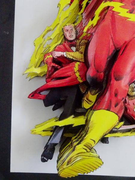 Unframed BARRY ALLEN BECOMES THE FLASH 3D Paper Sculpture picture