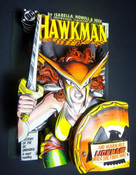 Unframed HAWKMAN #6 Warrior Hawkwoman 3D Paper Sculpture picture