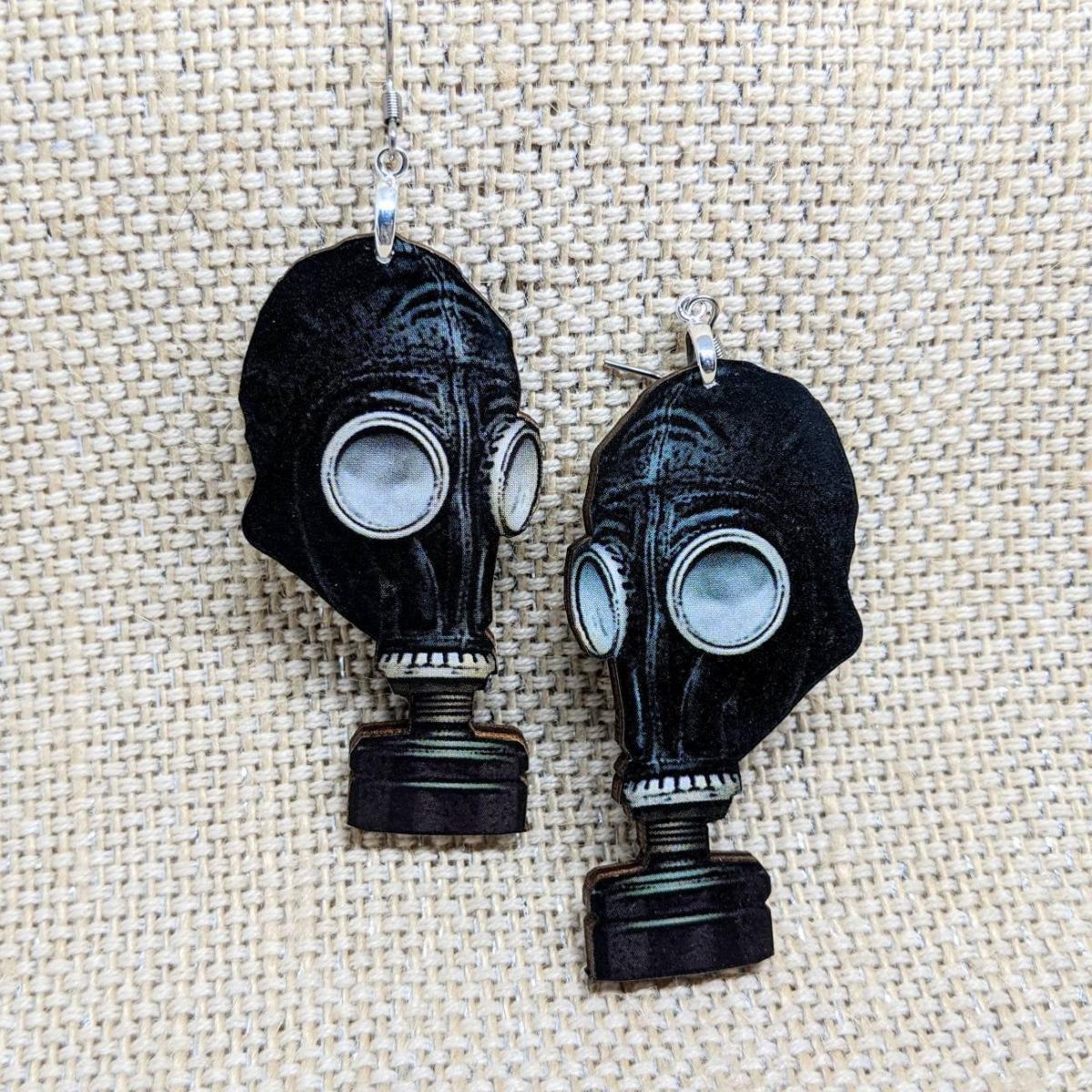 Gas Mask Creepy Earrings picture