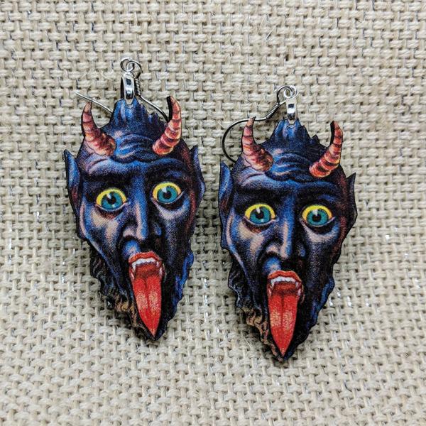 Krampus Christmas Earrings picture