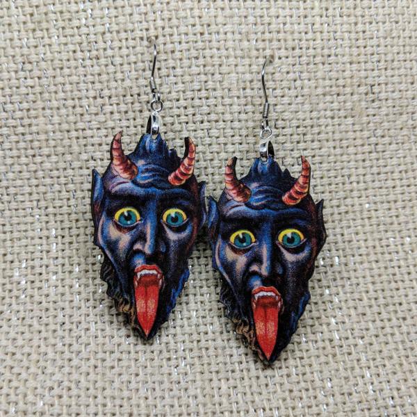 Krampus Christmas Earrings picture