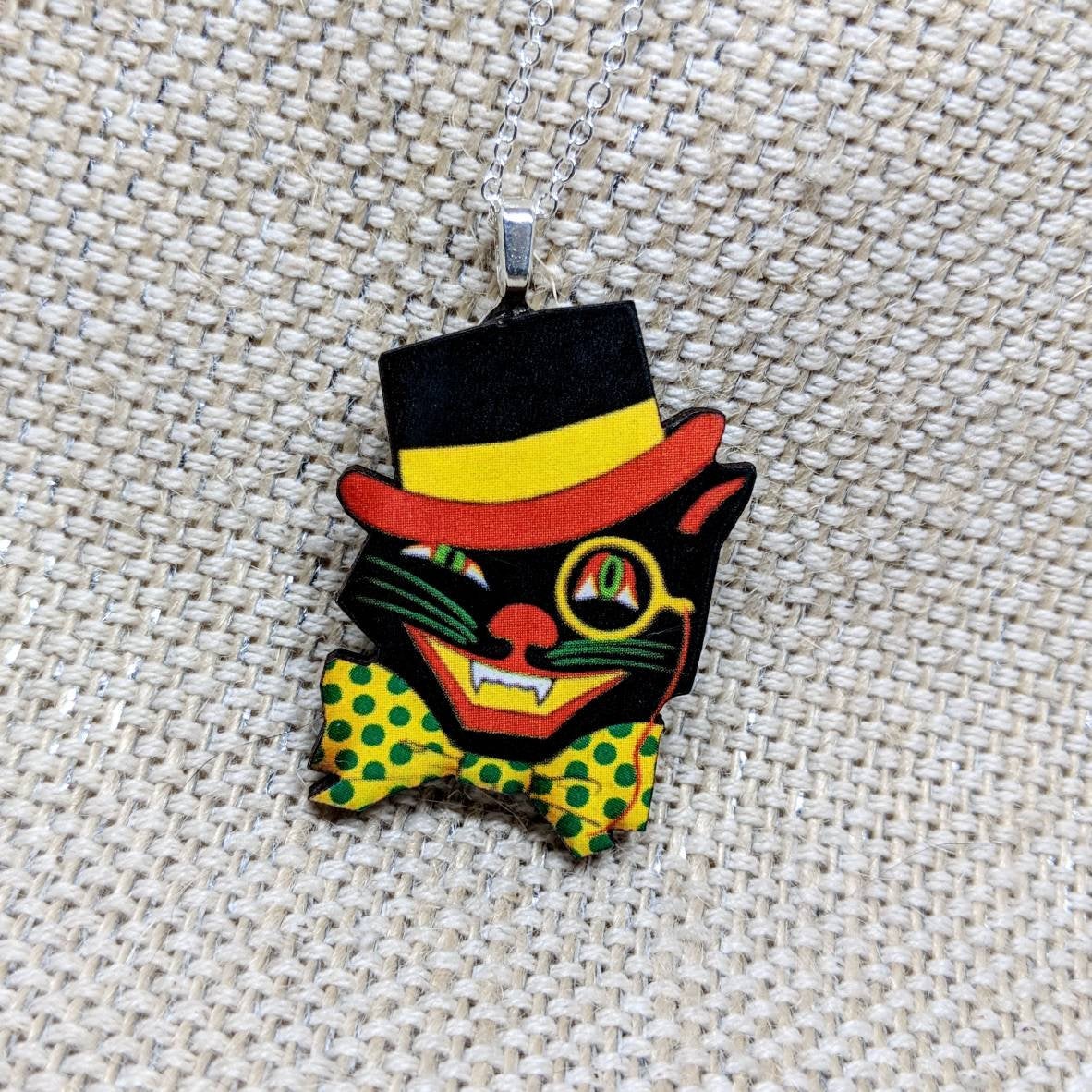 Black Halloween Cat Pendant picture