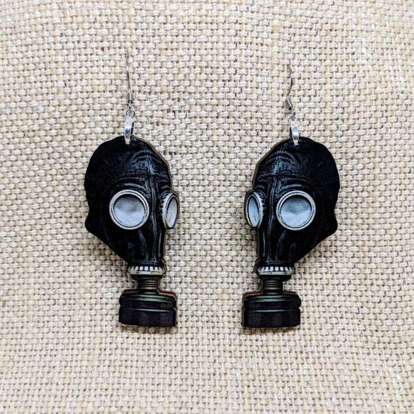 Gas Mask Creepy Earrings picture