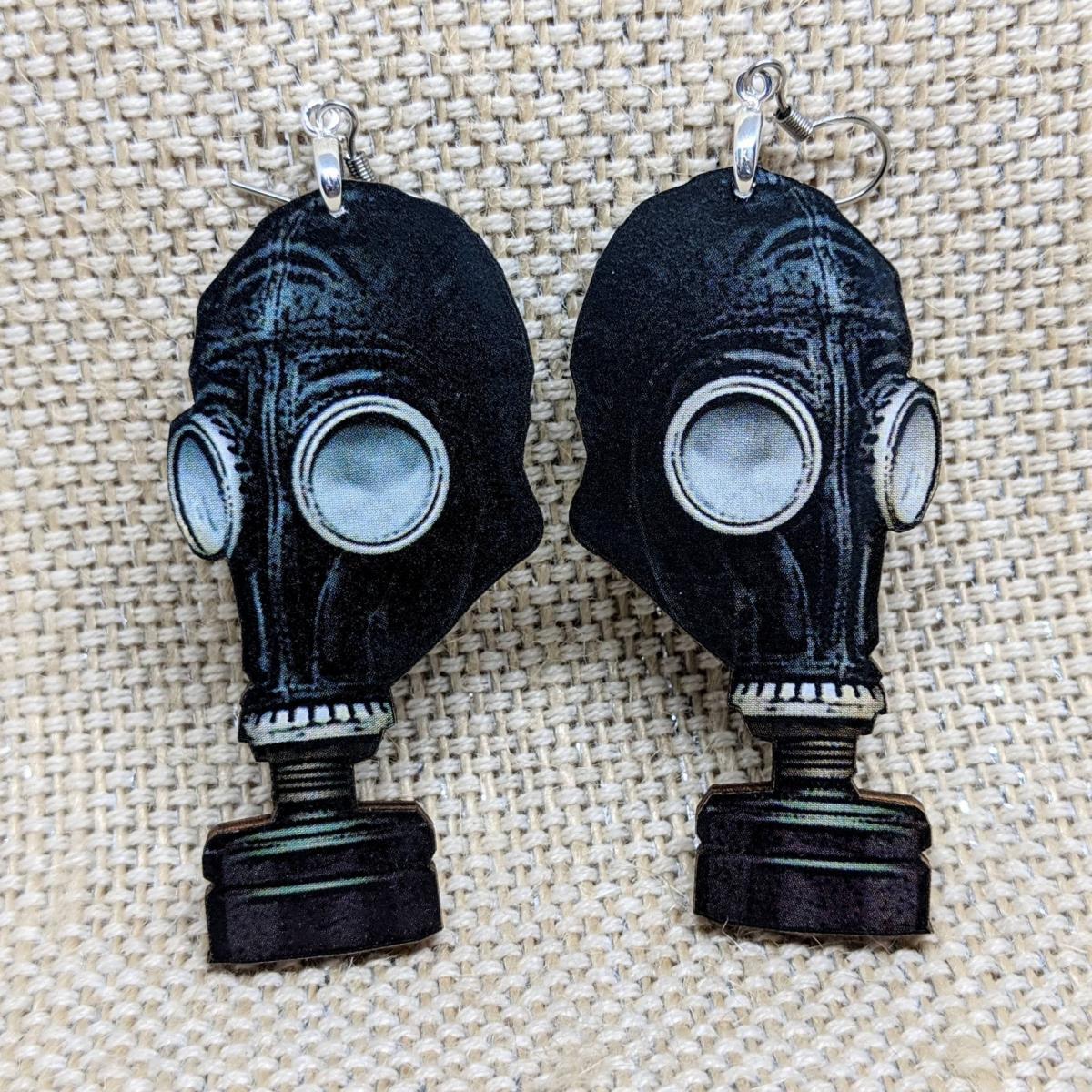 Gas Mask Creepy Earrings picture