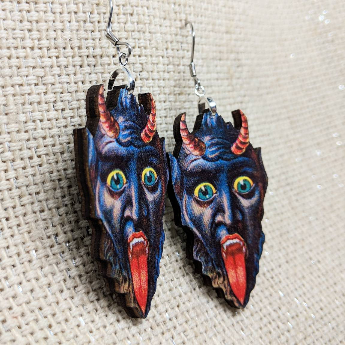 Krampus Christmas Earrings picture
