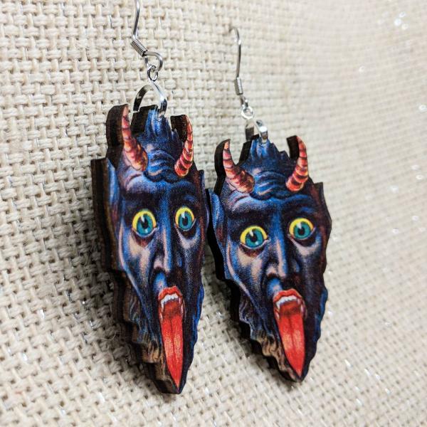 Krampus Christmas Earrings picture