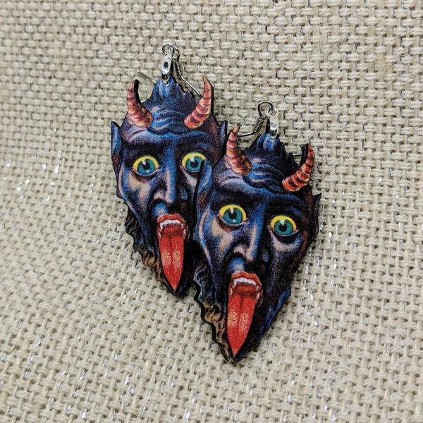 Krampus Christmas Earrings picture