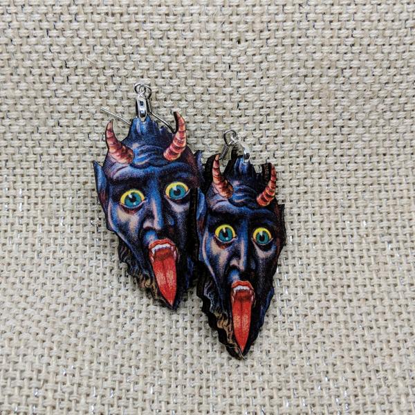 Krampus Christmas Earrings picture