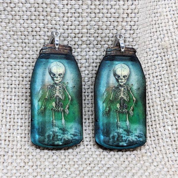 Skeleton Creepy Halloween Earrings picture