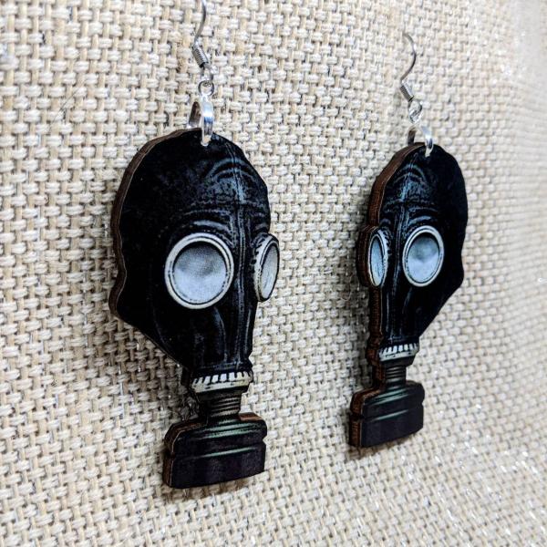 Gas Mask Creepy Earrings picture