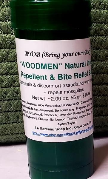 LE MARCEAU SOAP WOODMEN BUG REPELLENT AND ITCH STICK, NET WT. 2 OZ., GRAMS: 56.7, SCENT: EARTHY picture