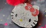 Hello kitty pom pom keychain