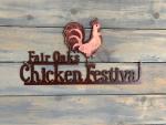 metal chicken festival wall sign