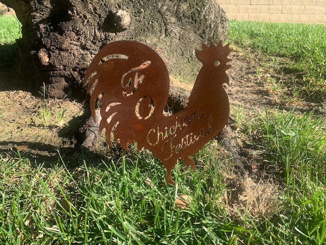 metal chicken art