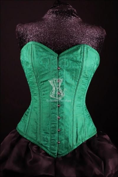 Silk Overbust Green Corset picture