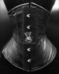 Geometric Black Leather Under Bust Corset